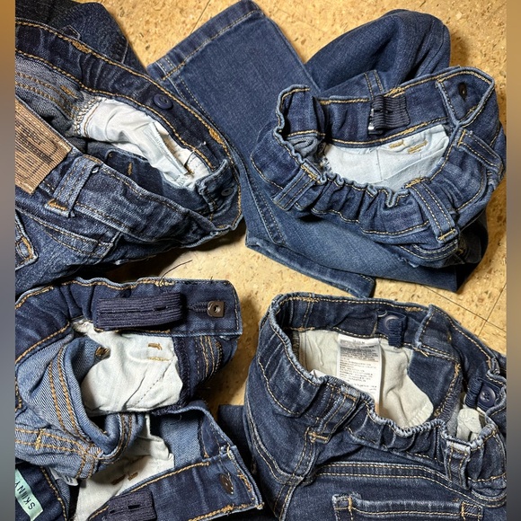 Lot of 4 Toddler Boy Skinny Jeans Gap Old Navy Wrangler Blue Denim Sz 24m 2T - Picture 7 of 7